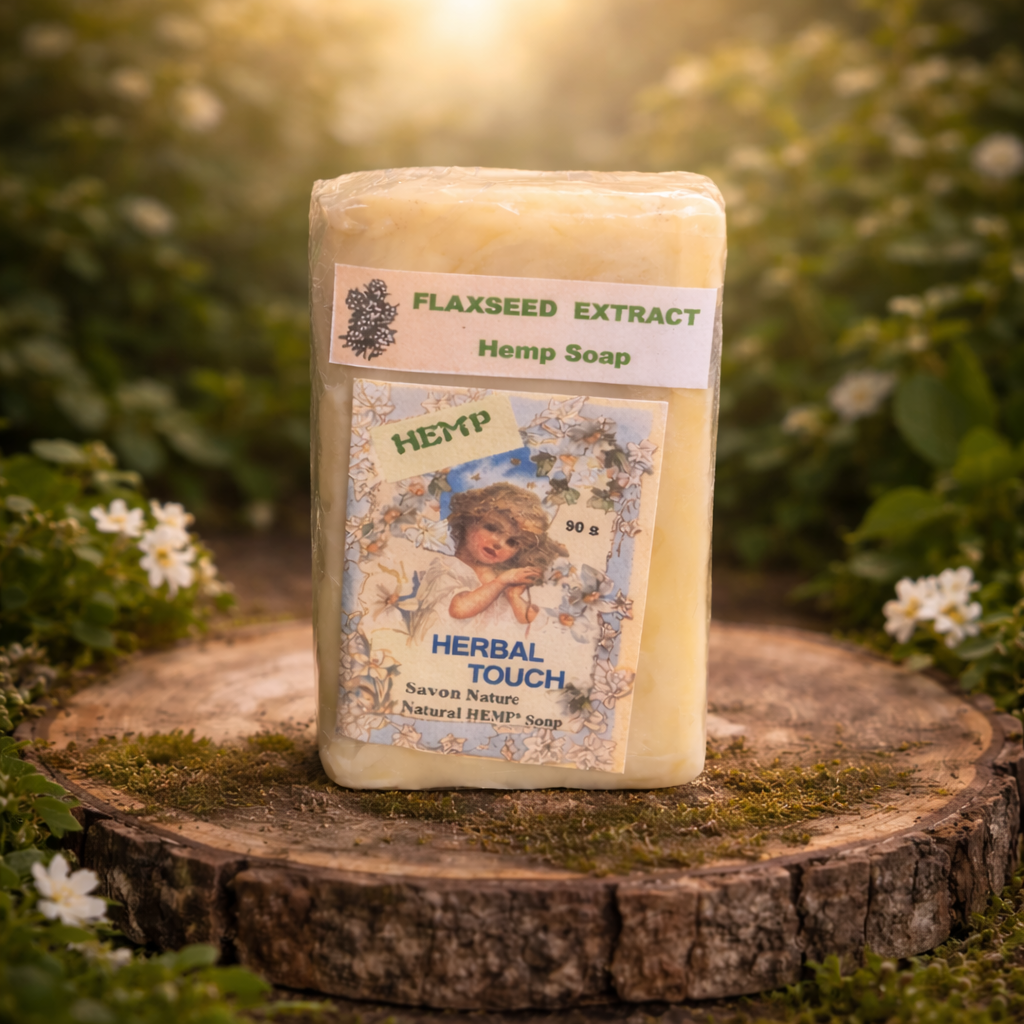 Herbal hemp soap with flaxseed extract